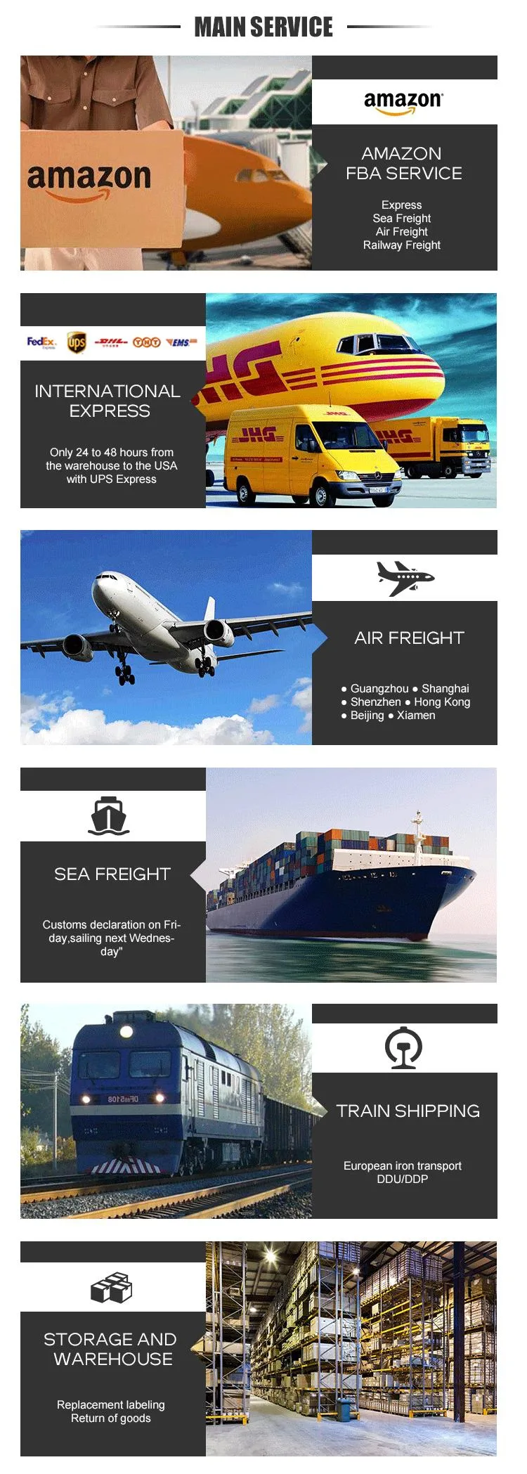 UPS DDP Sea/Air Cargo/Railway Train Freight Forwarder Shipping Agent Germany/France/Qatar/India/Pakistan/Sri Lanka Export Logistics Rates Express